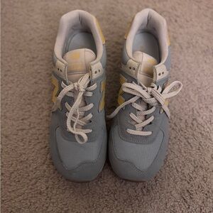 New Balance 574 Baby Blue and Yellow Sneakers | Like New